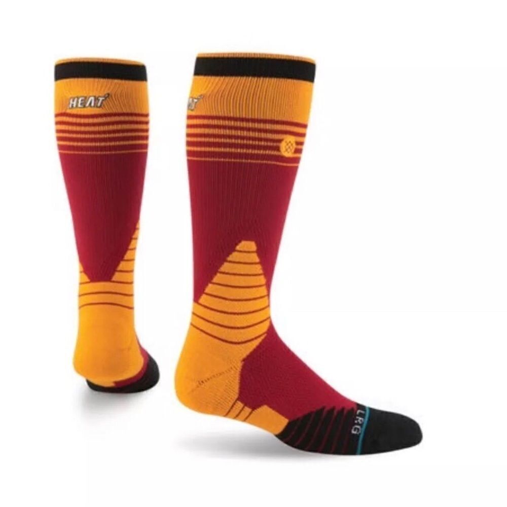 Stance 559 Miami Heat NBA Crew Sock Red Stripe Medium
